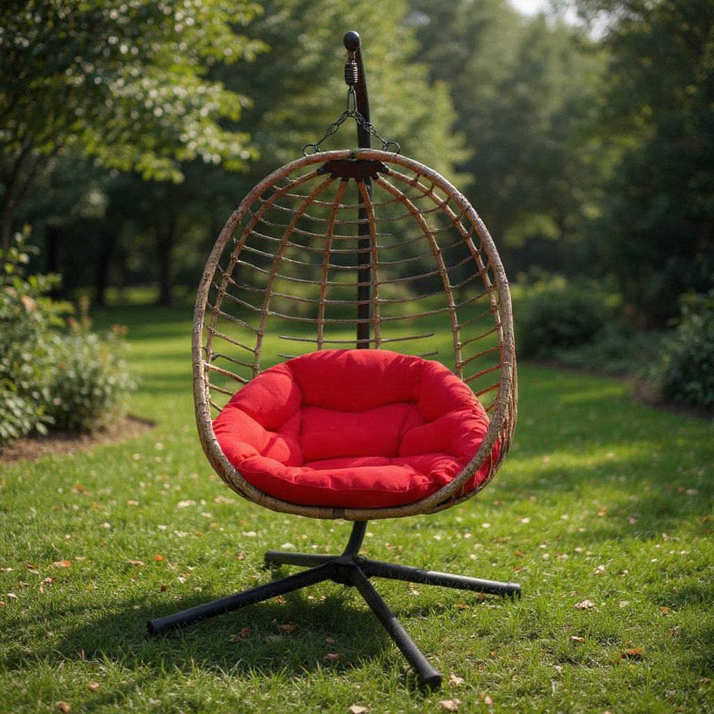 Крісло-кокон SAN VITO з подушкою Коричневий/Червоний (29714274) Крісло-кокон SAN VITO з подушкою Коричневий/Червоний (29714274)