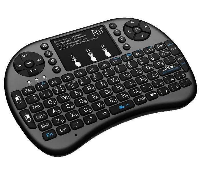 Беспроводная клавиатура мини UKC i8 2,4G для Smart TV с сенсорной панелью и подсветкой 800 mAh Черный (opt-17931)