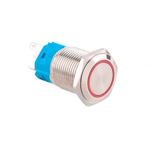 Кнопка возвратная 9-24 В LED 5pin 19K-P11D 19 мм Красный (5334-ce2ba)