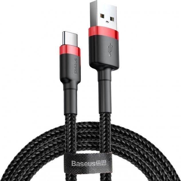 Кабель для быстрой зарядки BASEUS Cafule Cable USB to Type-C Quick Charge 3,0 3 A 0,5 м Black/Red (CATKLF-A91)