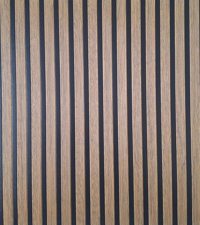 3D-панель декоративна самоклеюча імітація рейки ПВХ 680х680х4 мм Коричнево-чорний (P1)