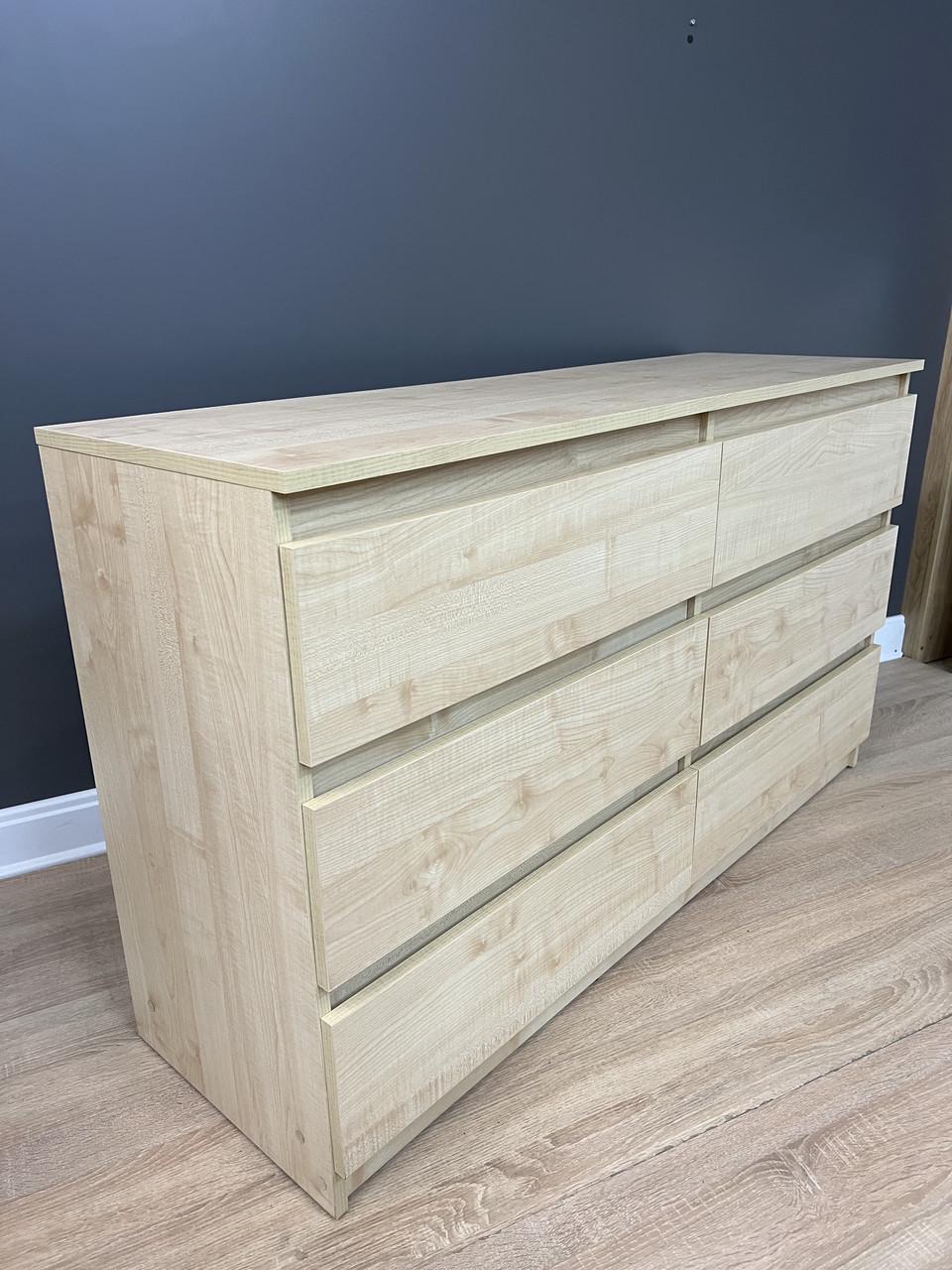 Комод Kvatro 130 на 6 шухляд 1300х750х400 мм Клен Танзау - фото 2