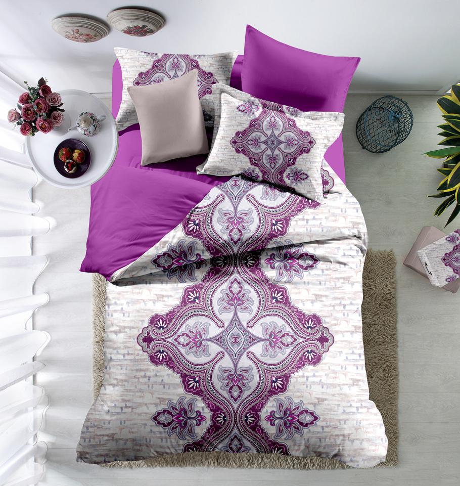 Комплект постельного белья Love You евро Digital Виолетта QY1166
