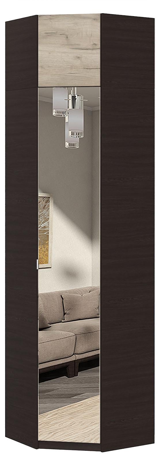 Шафа кутова з дзеркалом Мастер Форм Тетріс 620х376х2400 мм Венге магія/Дуб крафт сірий (31918) - фото 1 Шафа кутова з дзеркалом Мастер Форм Тетріс 620х376х2400 мм Венге магія/Дуб крафт сірий (31918) - фото 1