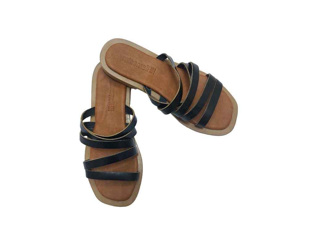 Шльопанці Missmali 103 натуральна шкіра р. 36 Чорний (938133)