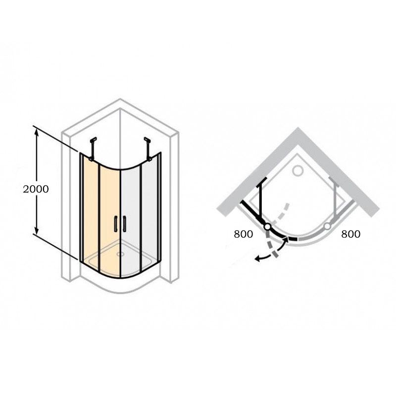 Душова кабіна HUPPE Classics 2 C24004.069.321 80x80x200 см Хром (113830) - фото 2