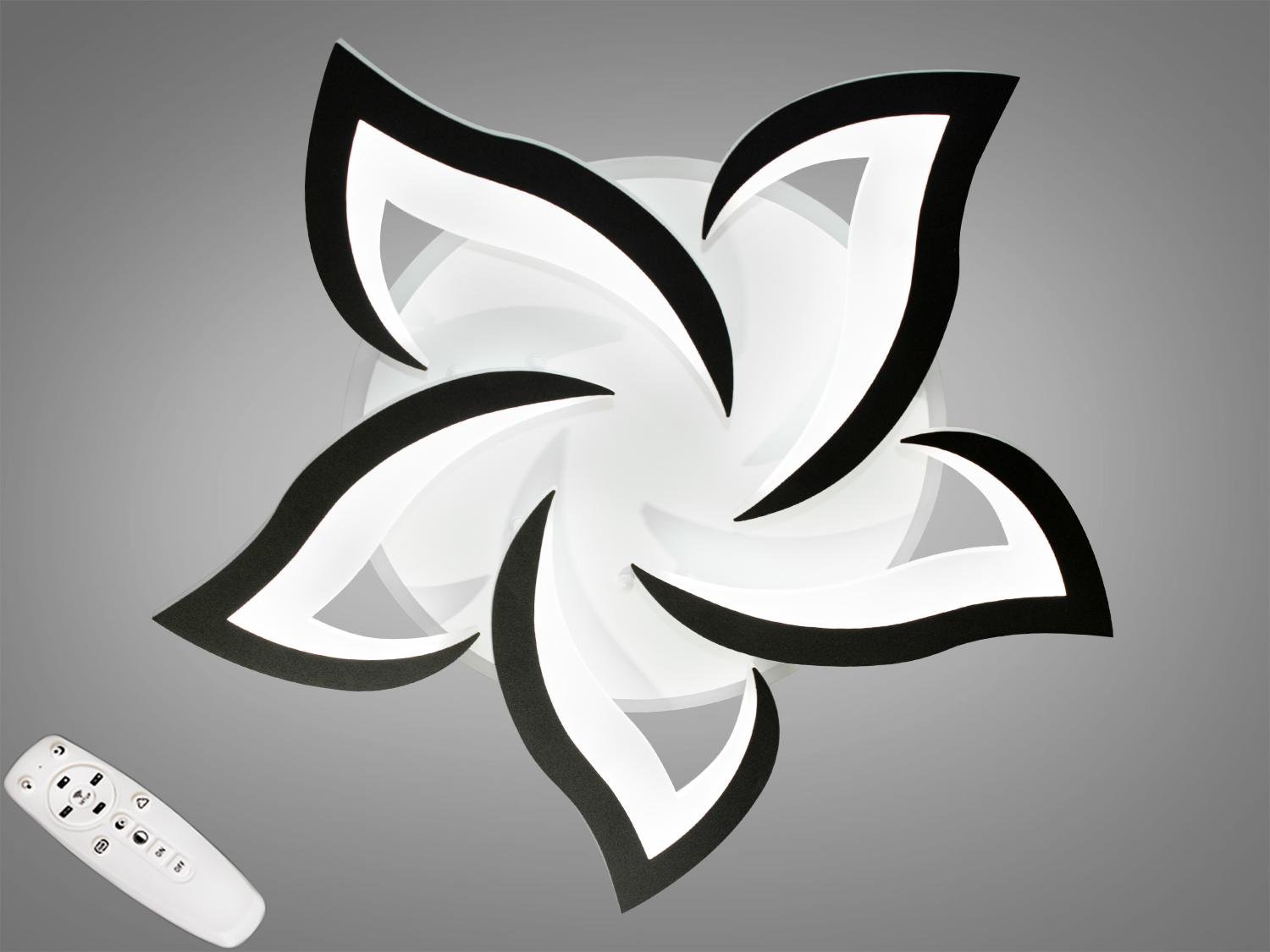 Люстра стельова Led з димером та підсвічуванням 75W (8146/5bk 3col dim)