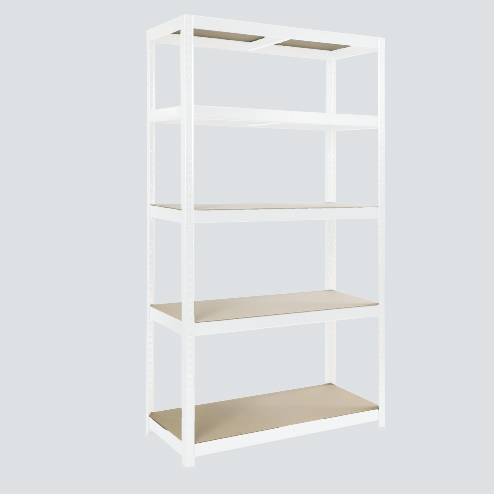 Стелаж StahlPro Spectrum 1800x900x500 мм металевий білий фарбований 5 полиць ХДФ