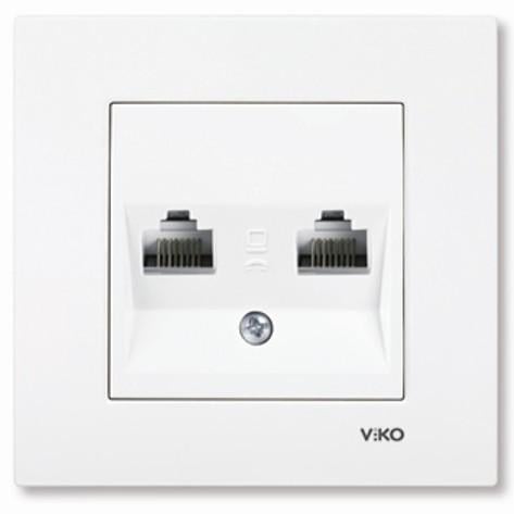 Розетка компьютерная Viko Karre двойная RJ-45 Белый (90960034)