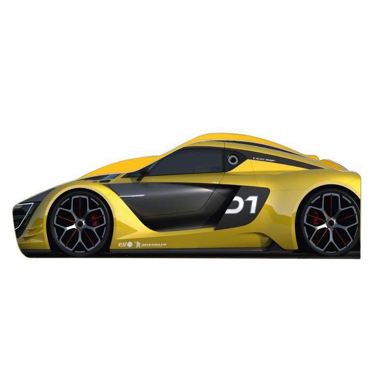 Детская кроватка машина Viorina-Deko Renault B-08 ламинированная ДСП 80х170 см Желтый (44148)