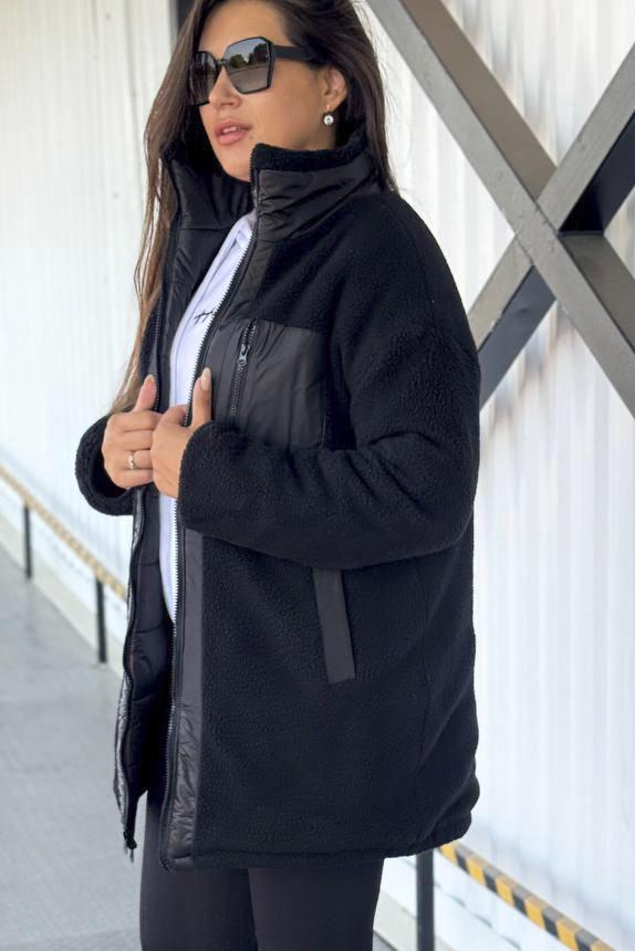 Куртка женская демисезонная двухсторонняя S Черный (193260) - фото 4