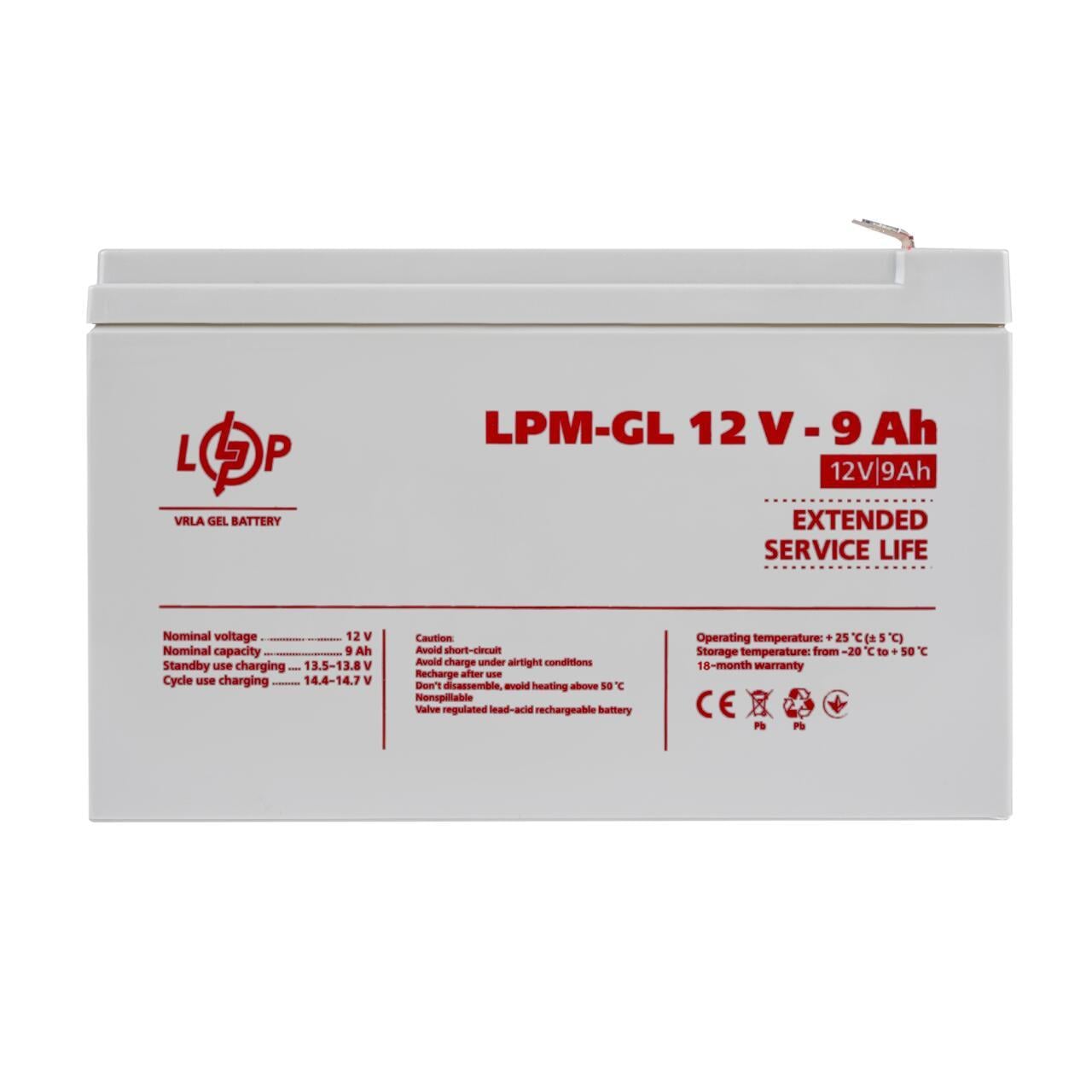 Акумулятор гелевий LPM-GL 12V-9 Ah (3132458102)