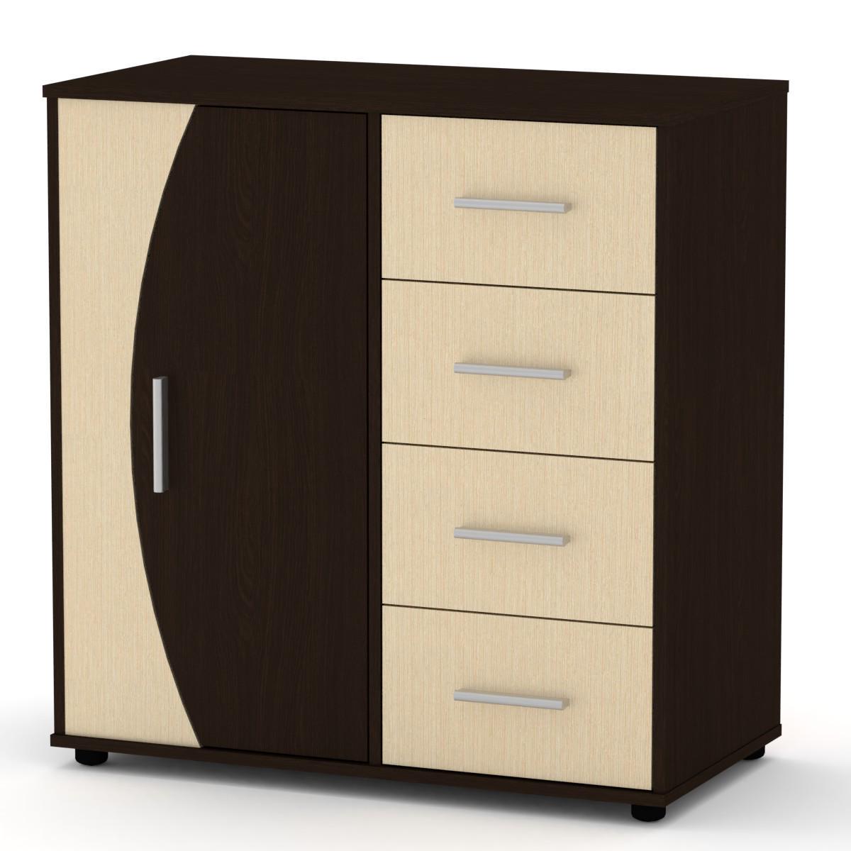 Комод для вещей МеблиКо 4-1-1 88х45х91 см Венге (k-1132-3) - фото 1 Комод для вещей МеблиКо 4-1-1 88х45х91 см Венге (k-1132-3) - фото 1