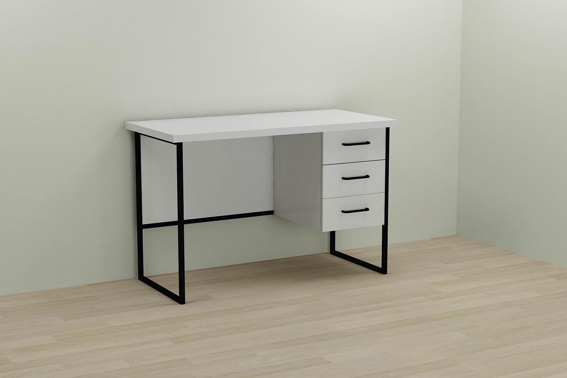 Компьютерный стол Ferrum-decor Гарри ДСП 32 мм 75x140x60 см Черный/Белый (FRD-103546)