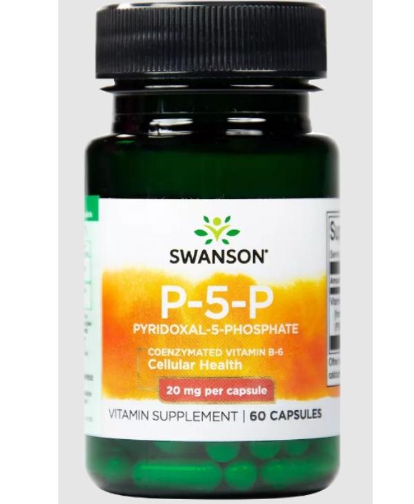 Пиридоксин Swanson P-5-P Pyridoxal-5-Phosphate 20 mg 60 капс. (000016231)