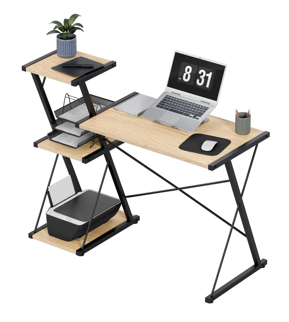 Комп'ютерний стіл MARK ADLER Loft Leader 3.5 з полицями 116x50x73 см Дуб Сонома (AN-MAL3.5OS)