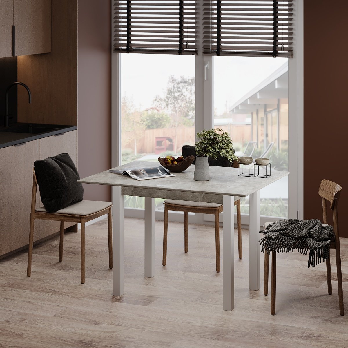 Стол-трансформер ART IN HEAD Dinner Glass 900x754x600 мм Ателье светлый/Белый/Графит (TB16040400102) - фото 4 Стол-трансформер ART IN HEAD Dinner Glass 900x754x600 мм Ателье светлый/Белый/Графит (TB16040400102) - фото 4