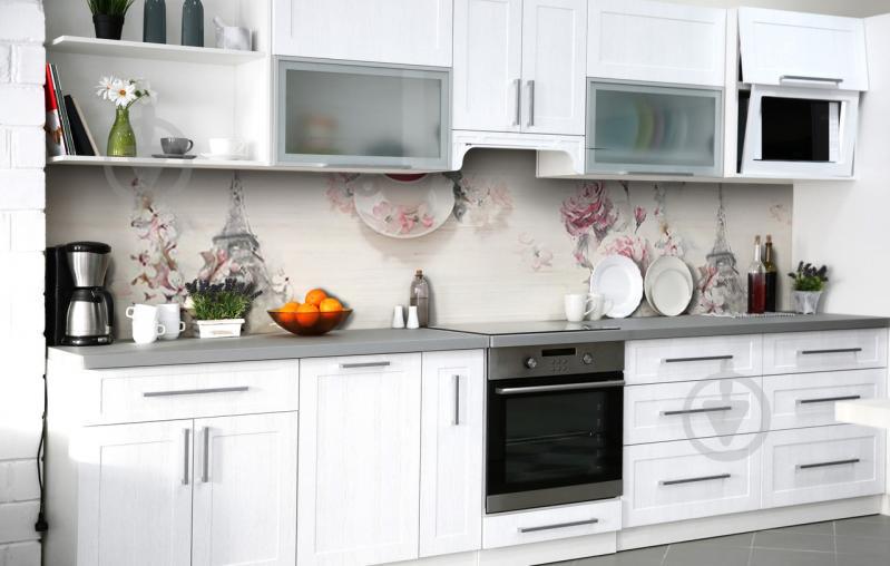 Скинали на кухню Zatarga «Чай в Париже» 600х3000 мм виниловая 3Д наклейка кухонный фартук самоклеящаяся