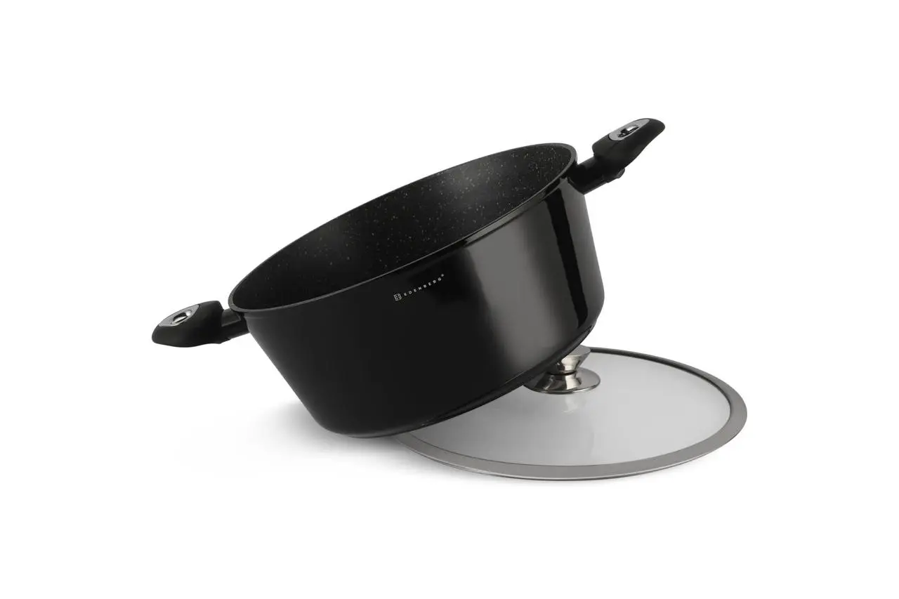 Набір каструль Edenberg EB-7423 литий алюміній/мармурове антипригарне покриття/індукційне дно 8 пр. Чорний (ML-05381) - фото 2