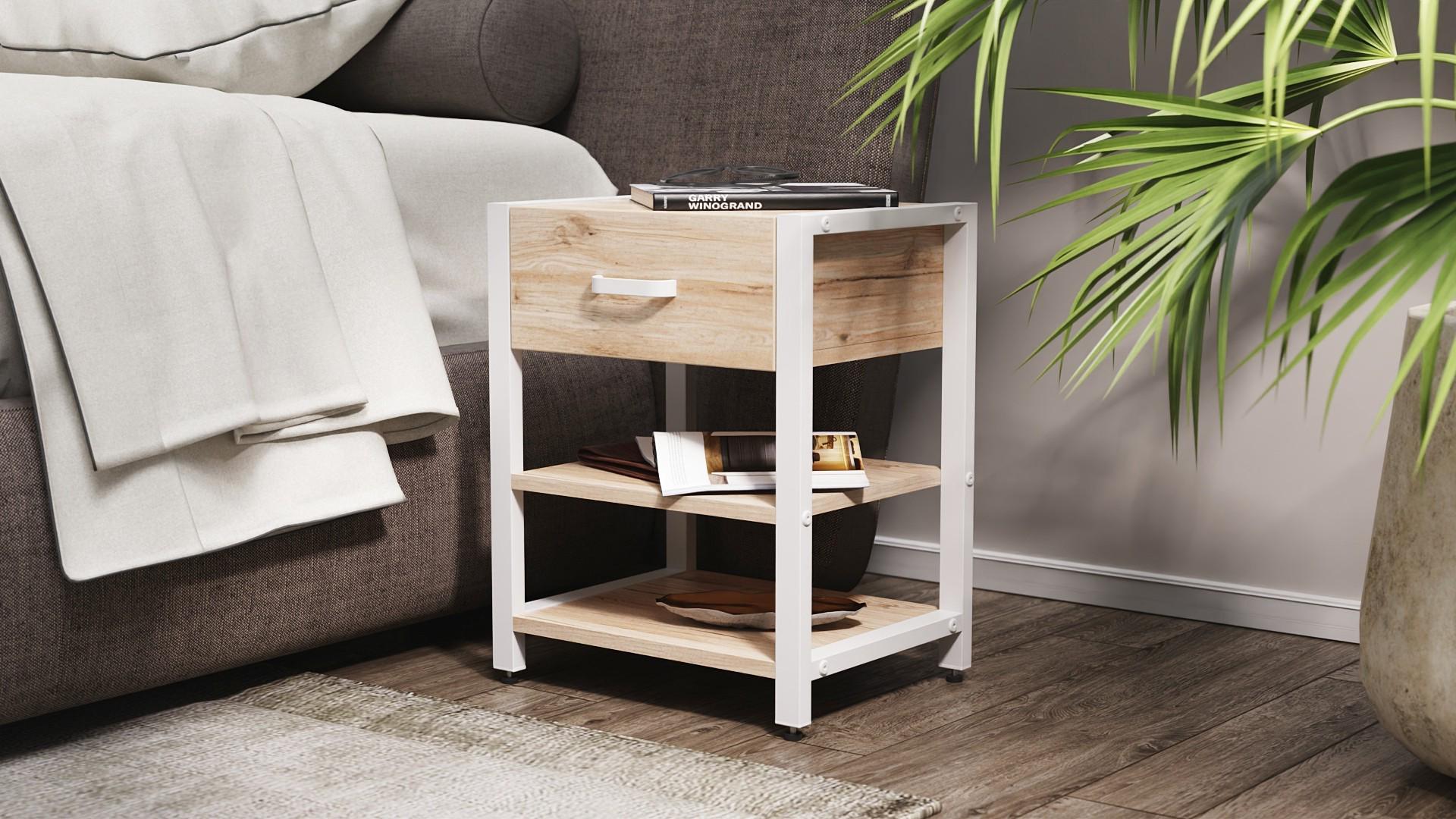 Тумба универсальная Ferrum-decor Вивьен 1/2 ДСП 16 мм 50x41x40 см Белый/Дуб Сан-Марино (FRD-104128) Тумба универсальная Ferrum-decor Вивьен 1/2 ДСП 16 мм 50x41x40 см Белый/Дуб Сан-Марино (FRD-104128)