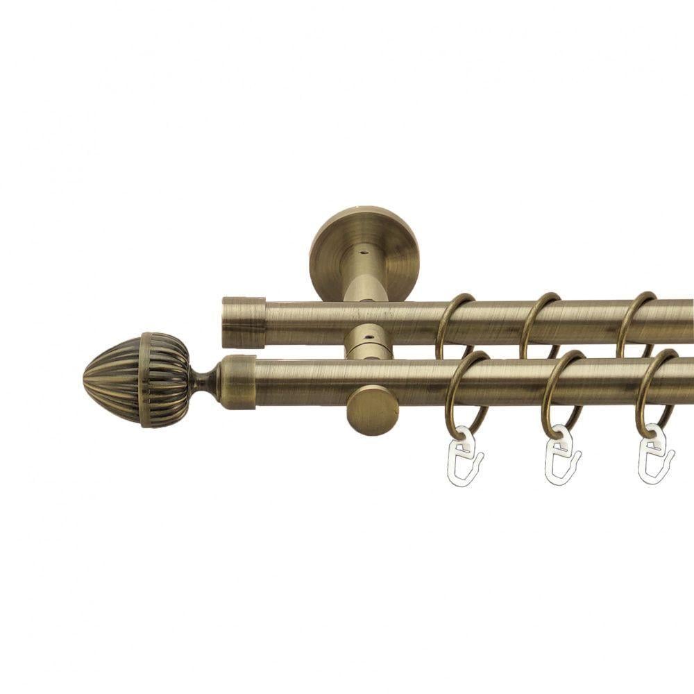 Карниз для штор Orvit Одеон двухрядный гладкий 19/19 мм 200 см Антик (00-00013389)