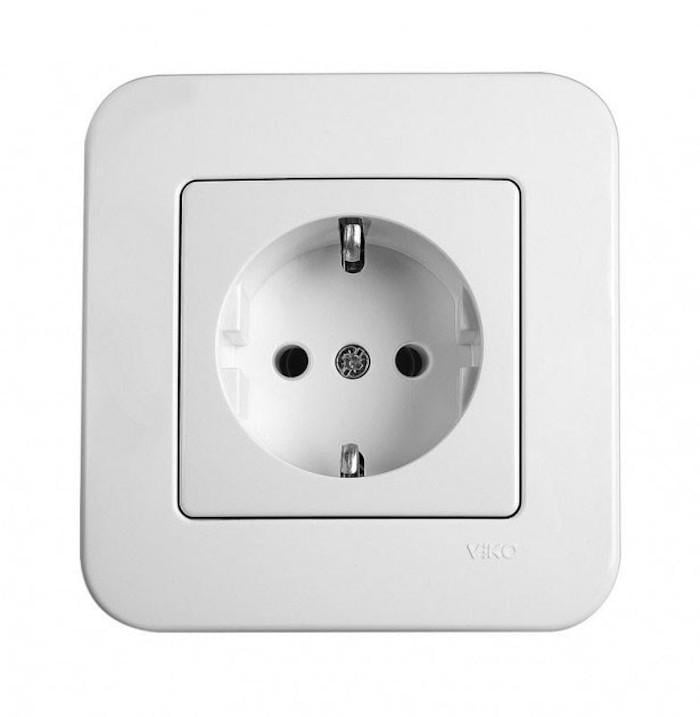 Розетка одинарная с заземлением Viko Rollina Белый (00000012882)