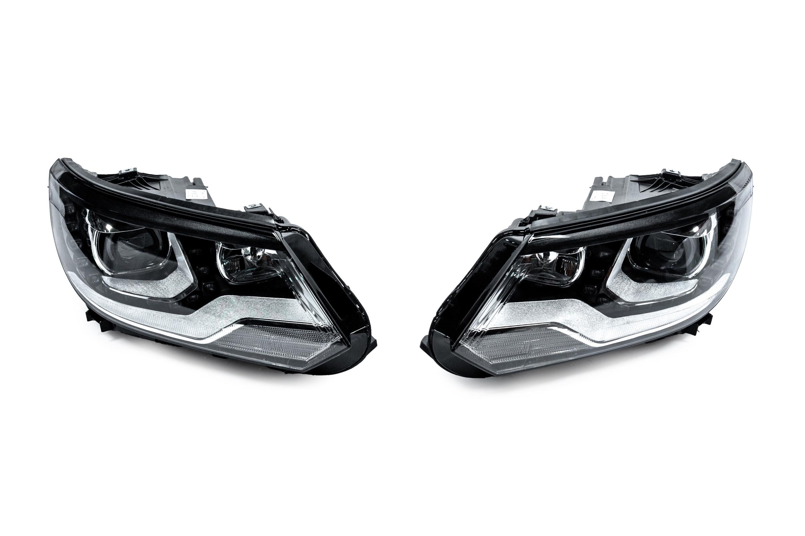 Передні фари 2010-2016 GBT для Volkswagen Tiguan 2007-2016 рр. полікарбонат 2 шт. Чорний