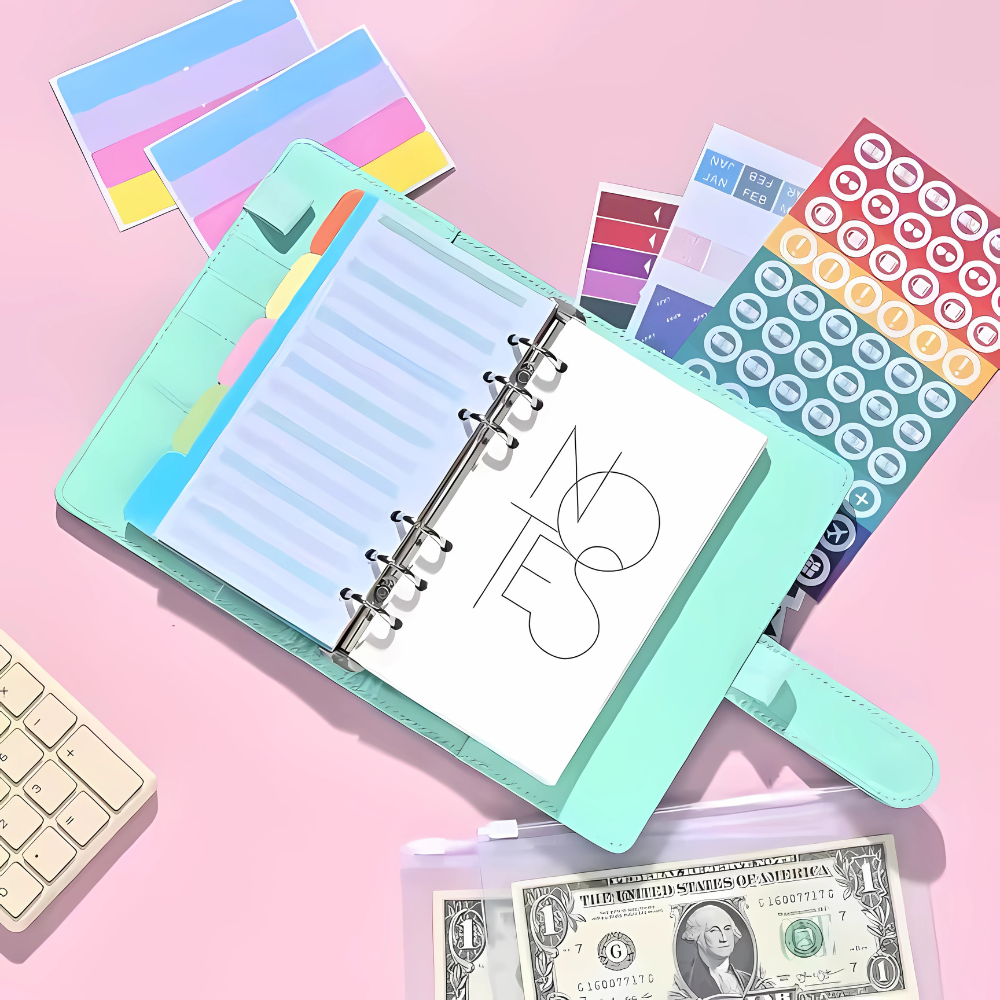 Блокнот-планер для грошей бюджету та зберігання фінансів/для ведення обліку доходу формат А6 Бірюзовий - фото 5 Блокнот-планер для грошей бюджету та зберігання фінансів/для ведення обліку доходу формат А6 Бірюзовий - фото 5