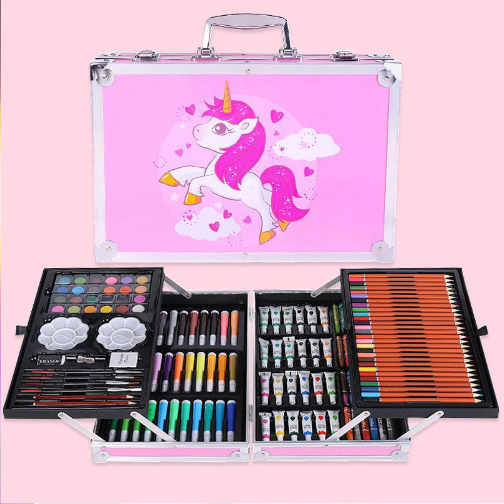 Набор для рисования и творчества для девочек Художественный чемодан 145 пр. Розовый (0604) - фото 7