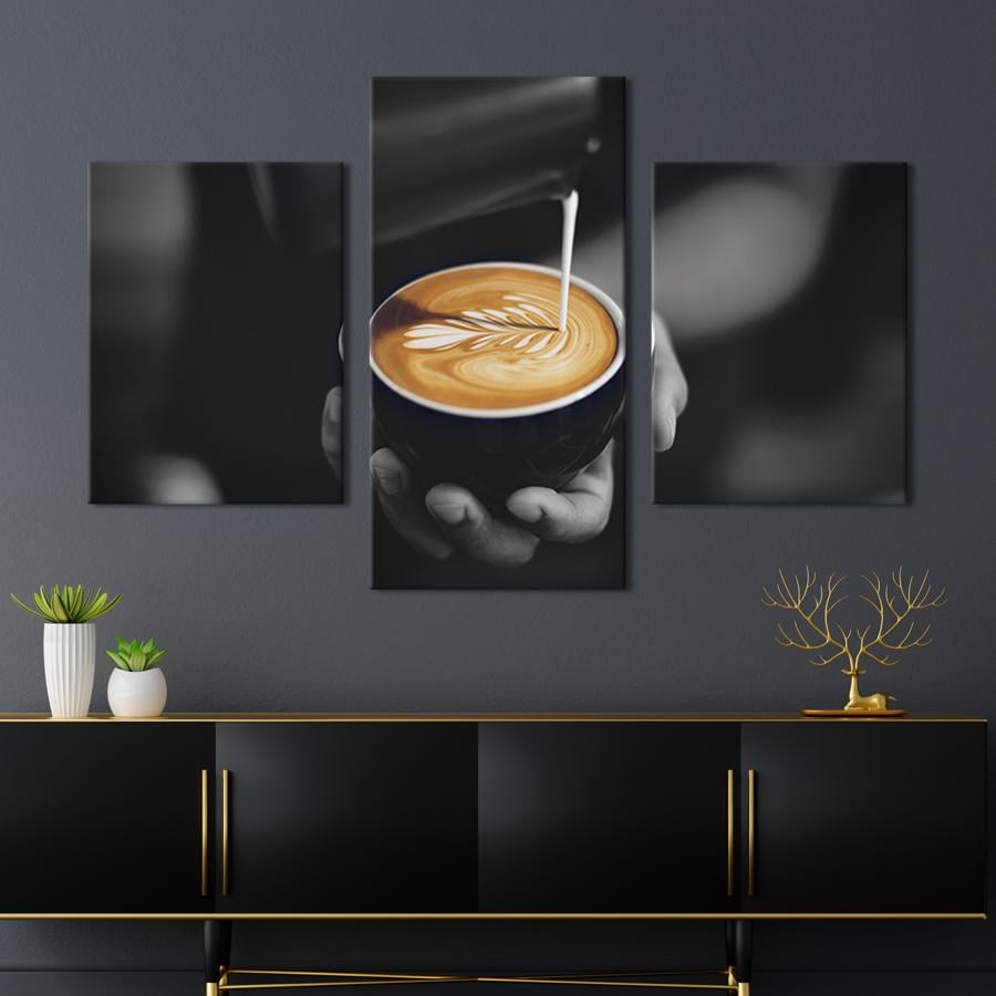 Картина для интерьера Кофе с узором 66x40 см (300-32)