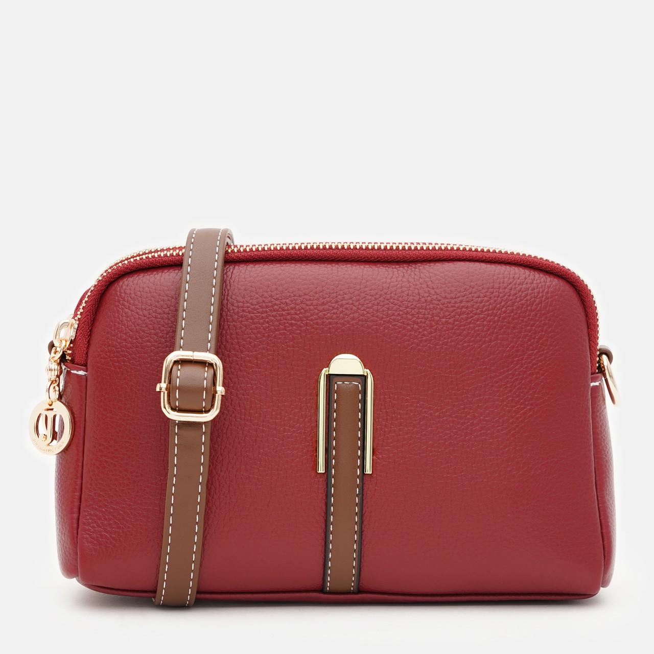 Сумка жіноча крос-боді з ременем Бордо (6118-6-1)