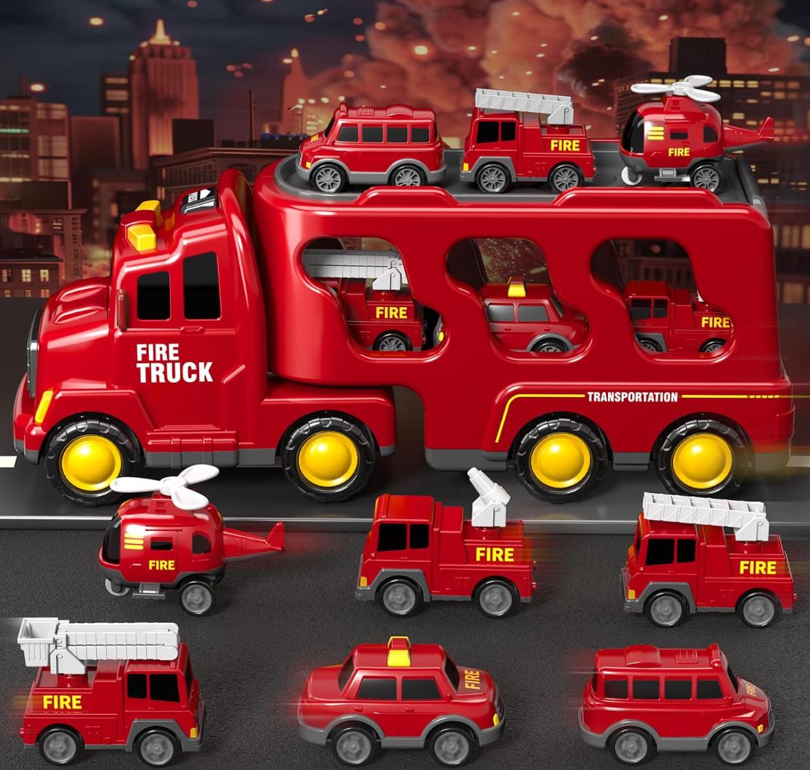 Набір ігровий музичних машинок Пожежна техніка Трак з 6 машинками (2755411984) - фото 4 Набір ігровий музичних машинок Пожежна техніка Трак з 6 машинками (2755411984) - фото 4