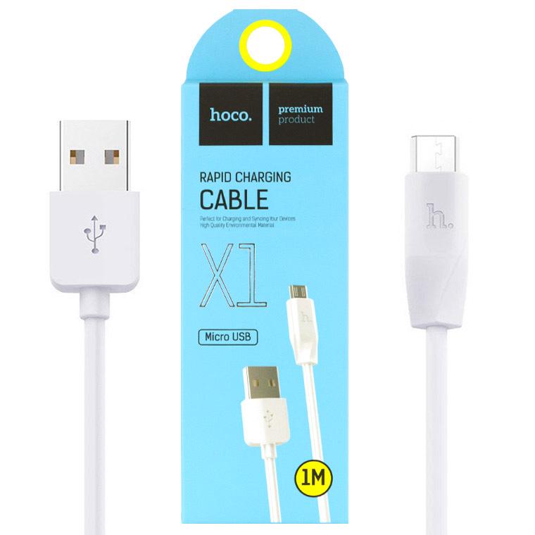 Кабель USB Hoco X1 Rapid micro USB 1 м White
