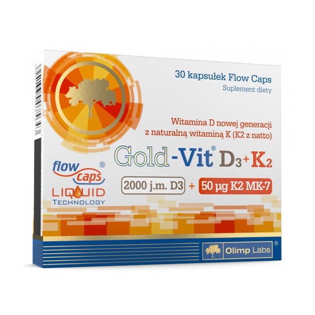 Вітамін D3 2000 МО + K2 Olimp Gold-Vit D3 + K2 30 капс.