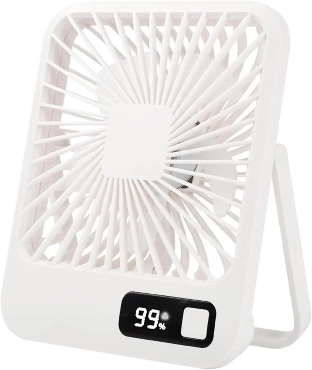 Вентилятор настільний акумуляторний SIMBAE Q3 2000 мА·год 5 швидкостей USB Білий (0369)