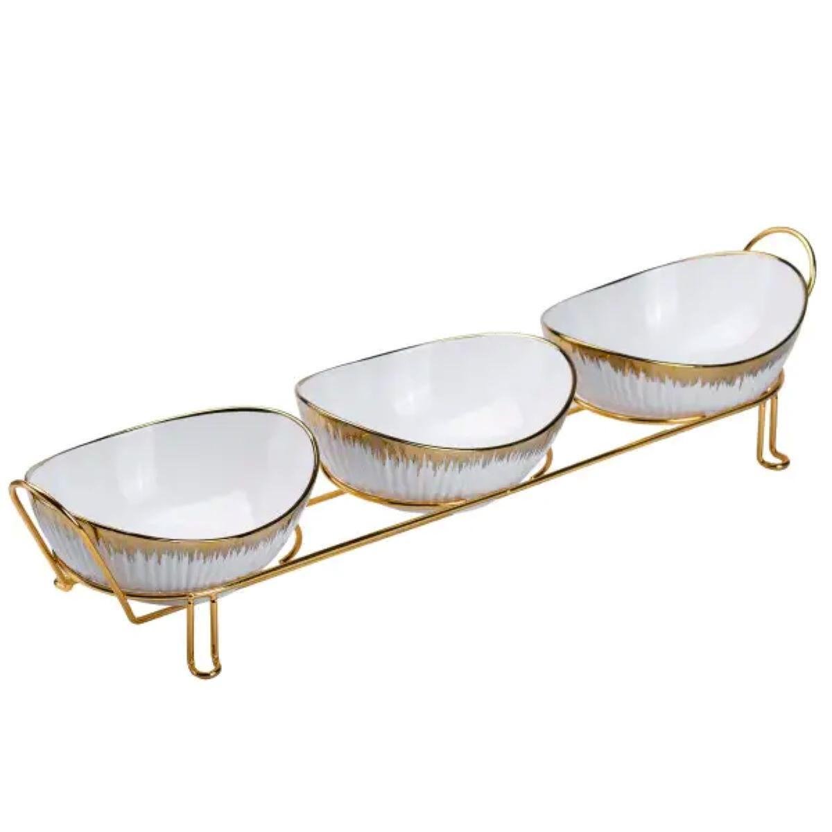 Набір менажниць порцелянових на підставці 3 шт. (HP1007) Набір менажниць порцелянових на підставці 3 шт. (HP1007)