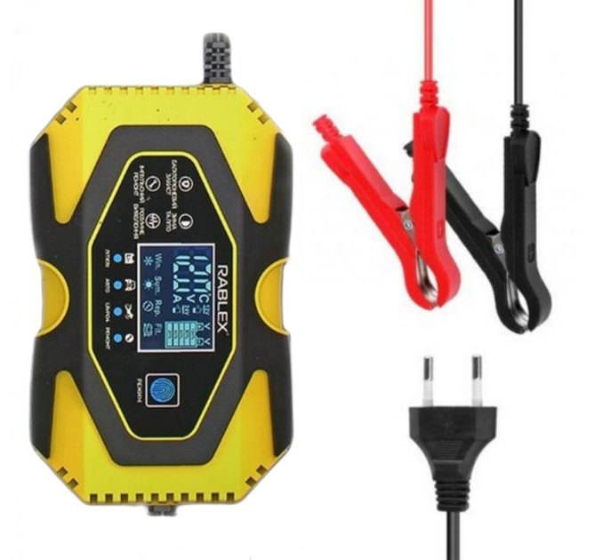 Автоматичний пусковий зарядний пристрій для автомобільного акумулятора пускозарядне Rablex RB 650 12V 6A/24V 3A 110W з індикацією заряду - фото 2 Автоматичний пусковий зарядний пристрій для автомобільного акумулятора пускозарядне Rablex RB 650 12V 6A/24V 3A 110W з індикацією заряду - фото 2