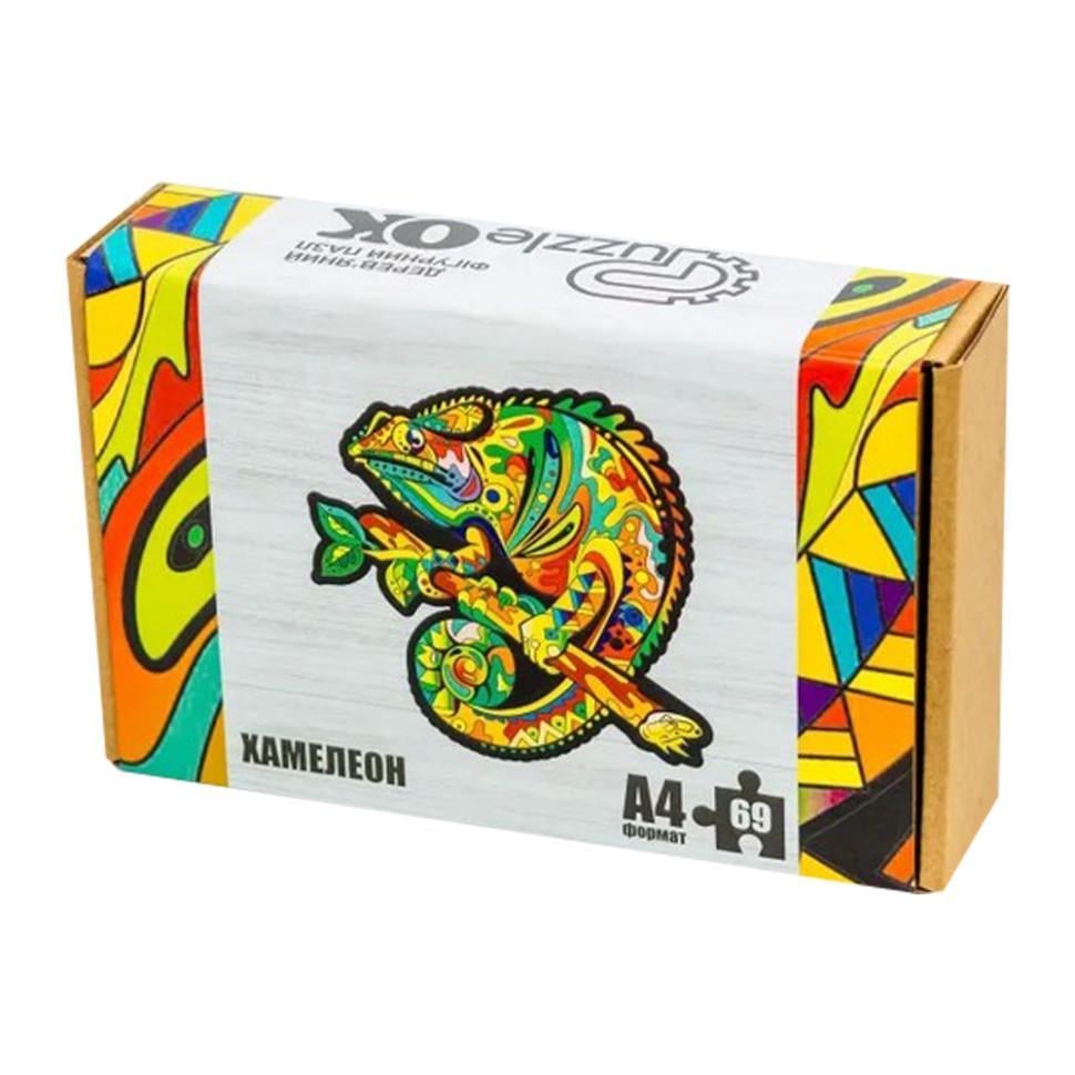 Пазл фігурний дерев'яний "Хамелеон" A4 69 деталей (PuzA4-01746)