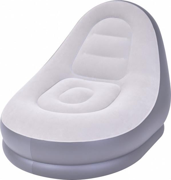 Кресло надувное AIR SOFA с пуфом для отдыха велюровое покрытие (D-2019090560) - фото 3