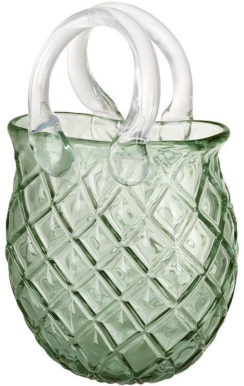 Ваза стеклянная Сумочка Дамская 16х10х27 см Зеленый