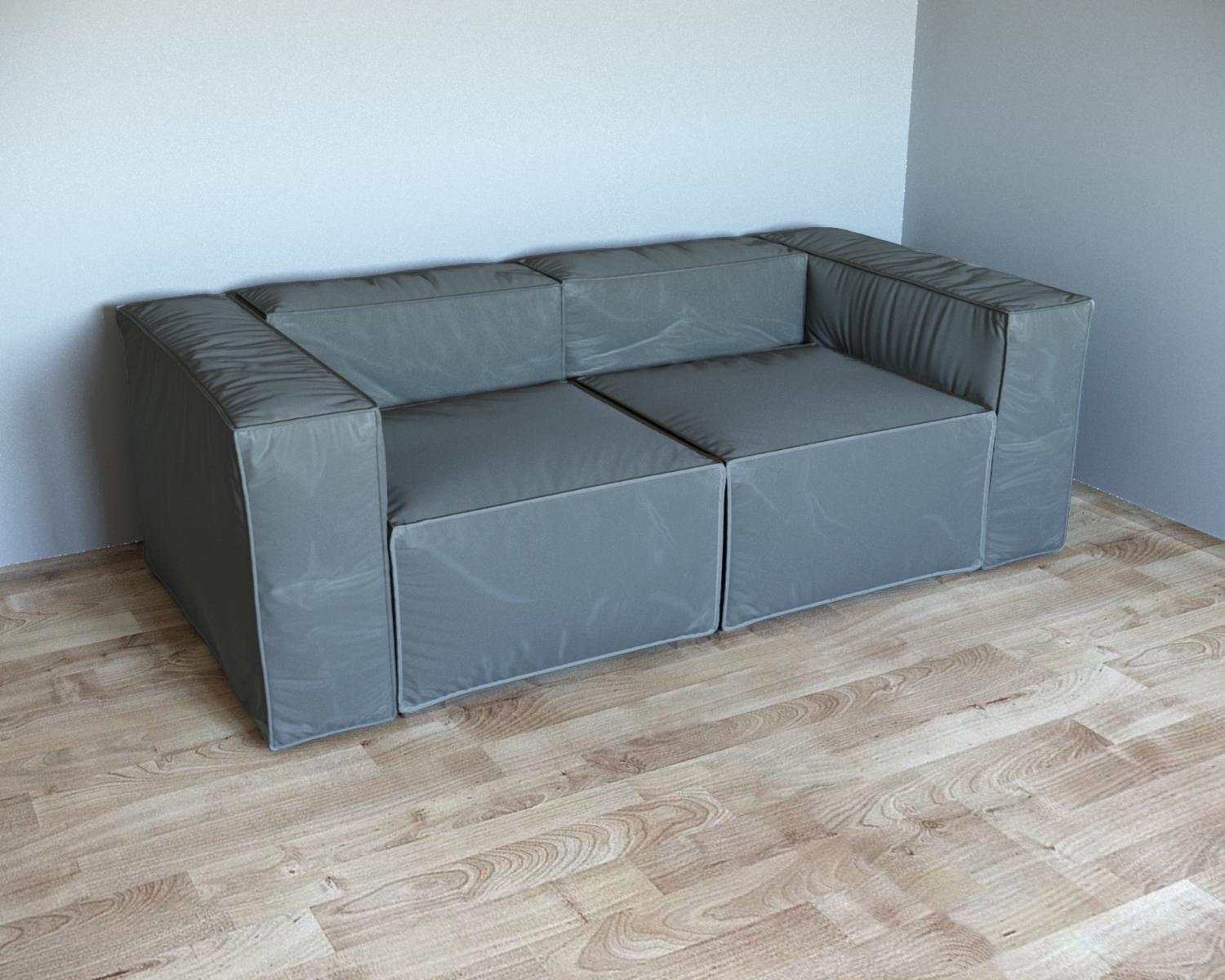 Диван офисный модульный Tobi Sho Вальде велюр Florida неразложимый 2200х1100х700 мм Grey (7gdr6nb)