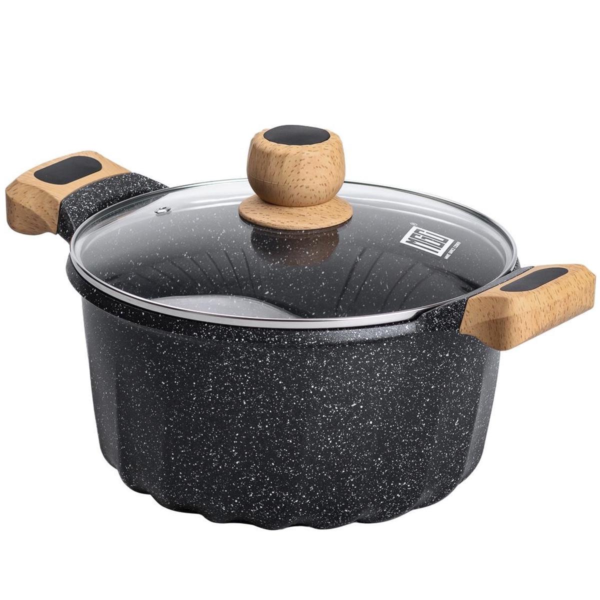 Кастрюля алюминиевая MGC с антипригарным покрытием 5 л Черный (HP-4-433B) - фото 1