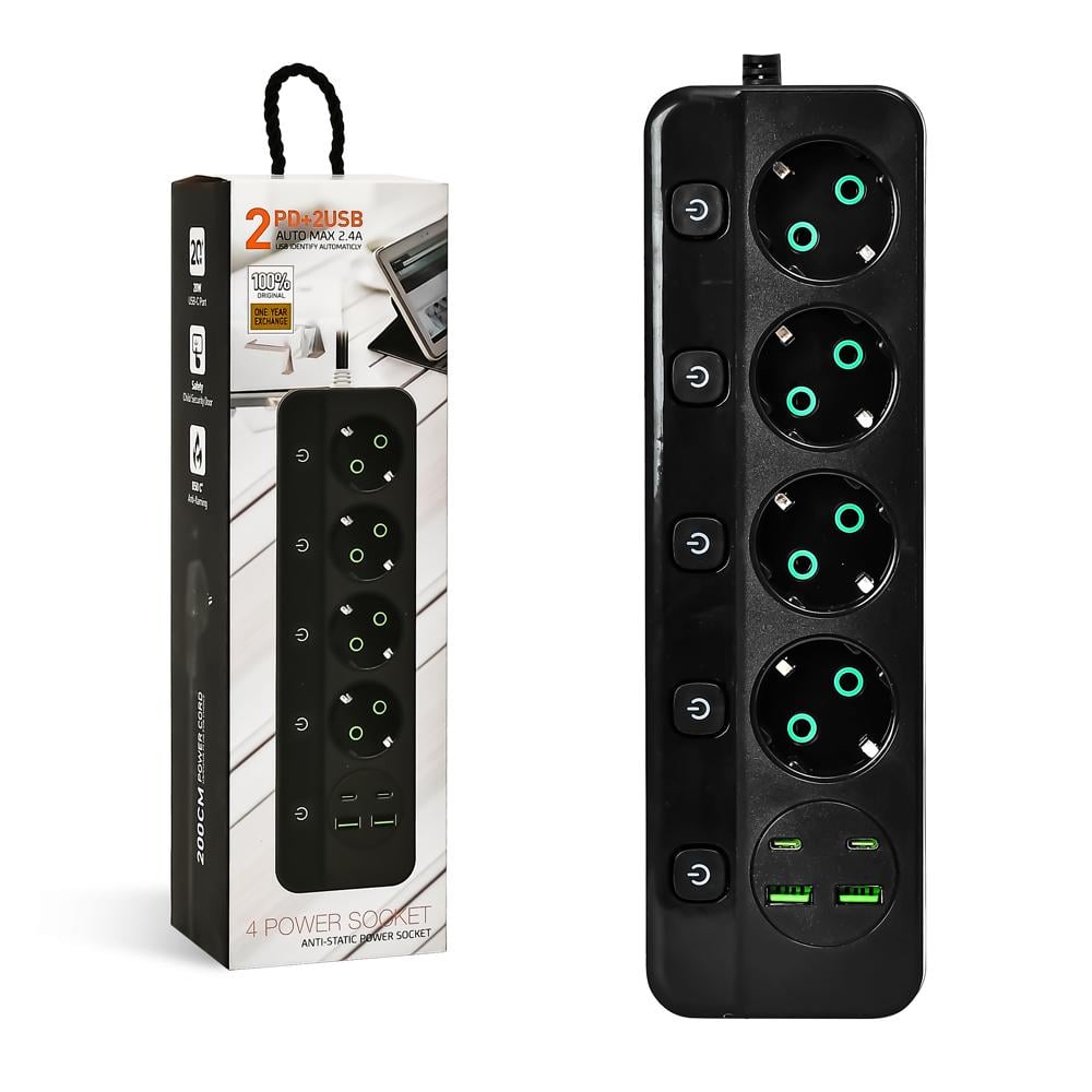 Удлинитель сетевой Stenson R95595 3 м Black (18253511) - фото 2 Удлинитель сетевой Stenson R95595 3 м Black (18253511) - фото 2