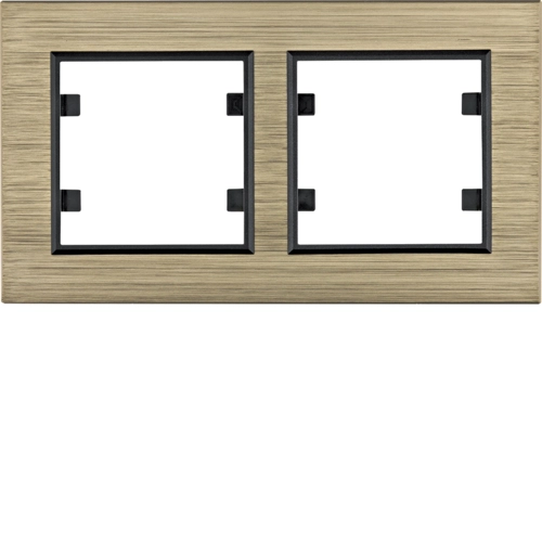 Рамка двухместная горизонтальная Hager Lumina Passion Бронзовый алюминий (WL9224)