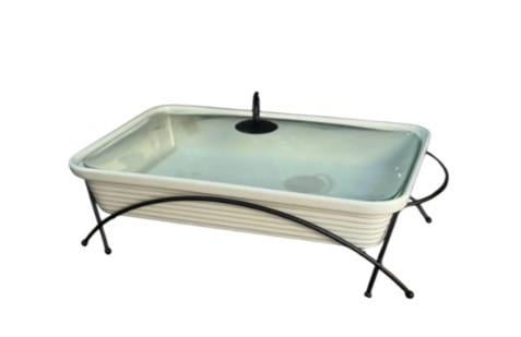 Марміт Maestro MR-11562-73 Керамічна каструля з кришкою 2,4 л на підставці овальна 36,5 см Білий