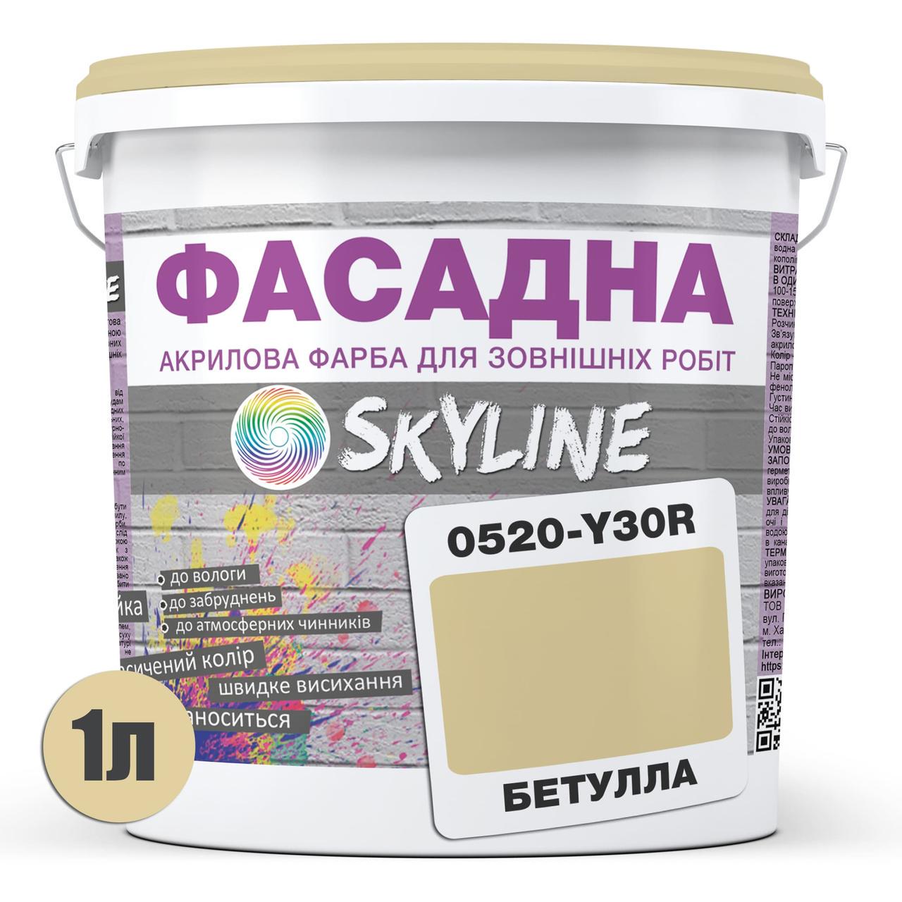 Фарба фасадна Skyline 0520-Y30R акрил-латексна 1 л Бетула - фото 2