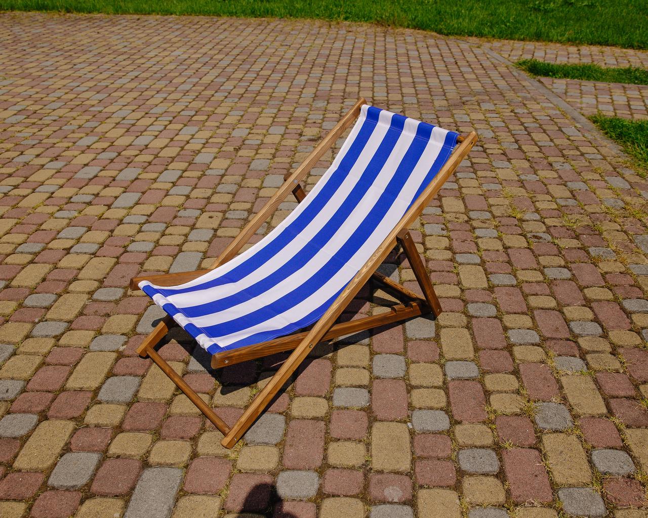 Шезлонг для дачи тканевый XRmaster Коричневый/Синий (КШ-003/2) - фото 2