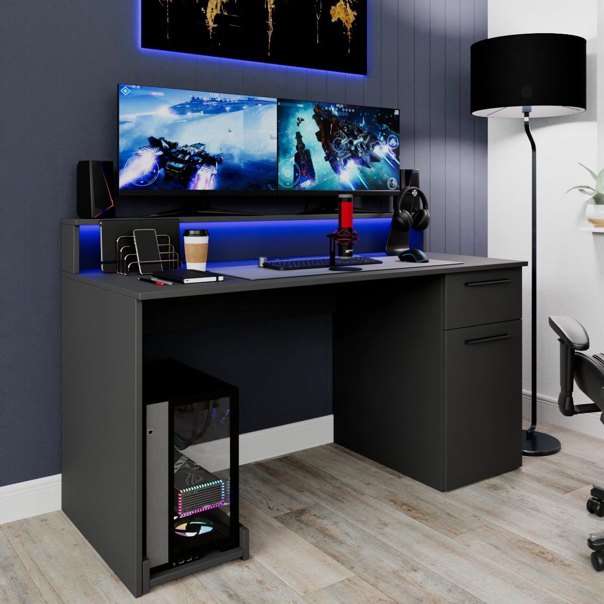 Комп'ютерний стіл Mebellini Комбо NEW 1100х750/900х600 мм Антрацит (арт.SKEP1000-145) - фото 3 Комп'ютерний стіл Mebellini Комбо NEW 1100х750/900х600 мм Антрацит (арт.SKEP1000-145) - фото 3