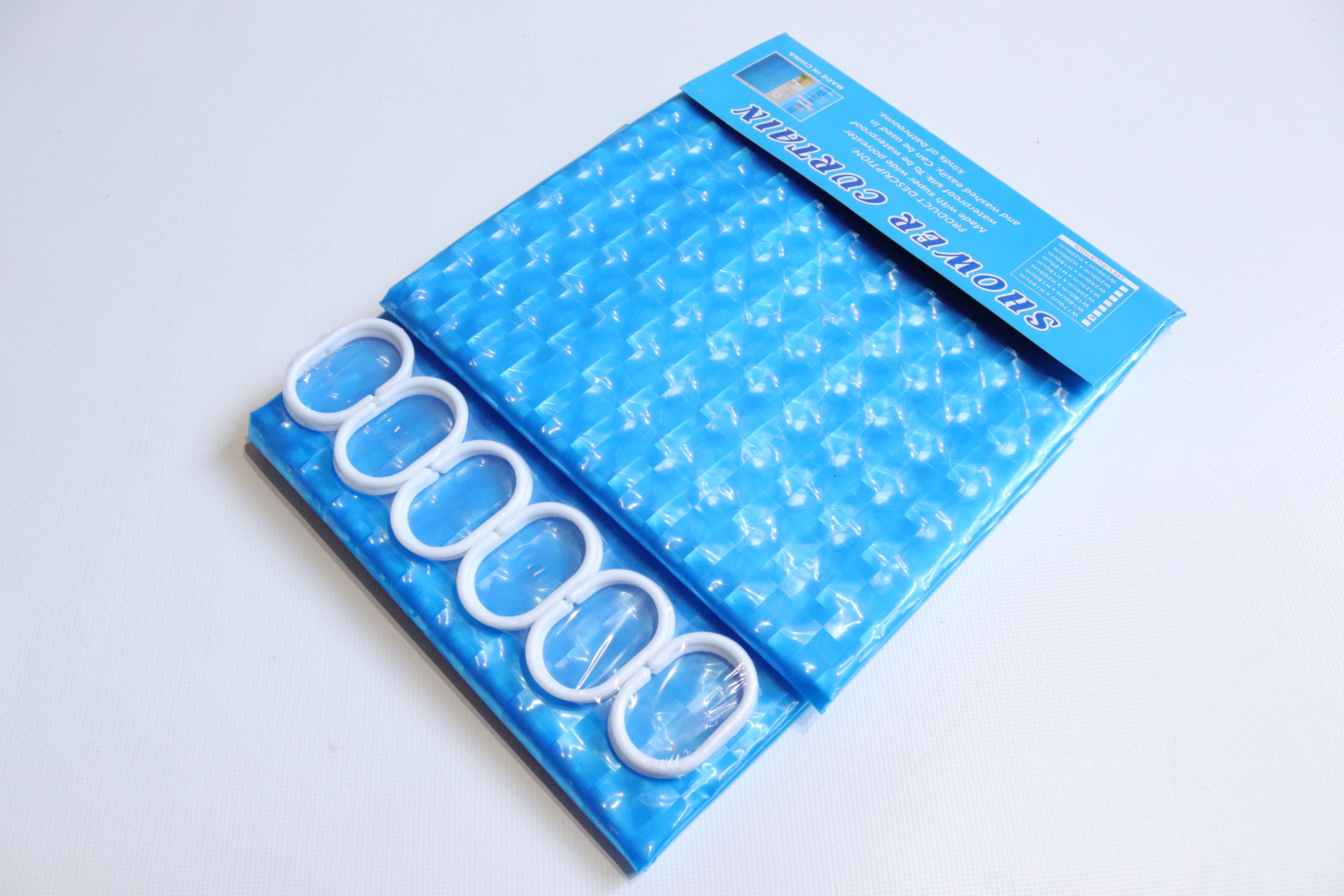 Шторка для ванной с пленкой 3D эффект Blue