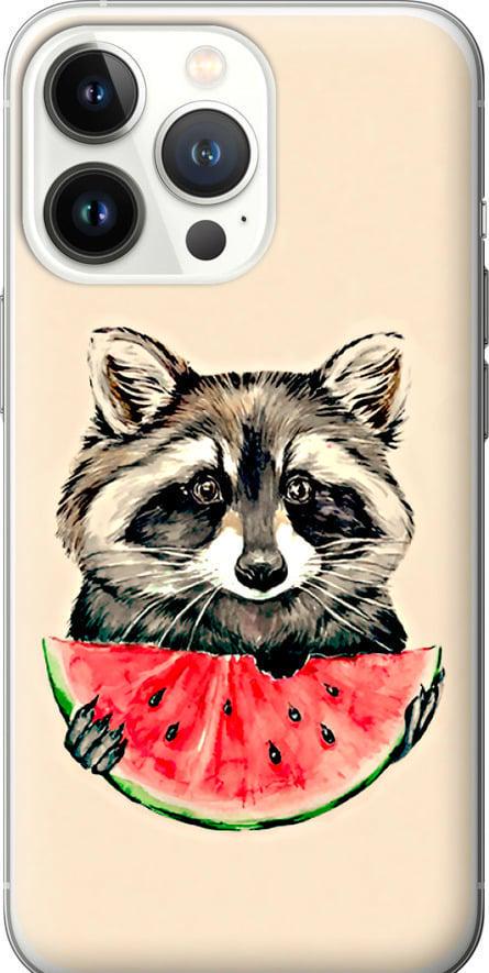 Чехол на iPhone 13 Pro Енотик с арбузом (4605t-2372-42517) Чехол на iPhone 13 Pro Енотик с арбузом (4605t-2372-42517)